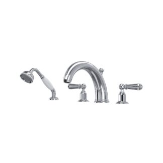 Perrin & Rowe U.3248L-APC Edwardian™ 4-Hole Deck Mount Tub Filler - Polished Chrome
