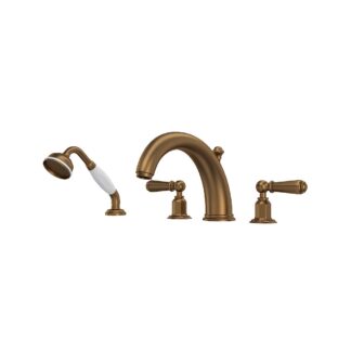 Perrin & Rowe U.3248L-EB Edwardian™ 4-Hole Deck Mount Tub Filler - English Bronze