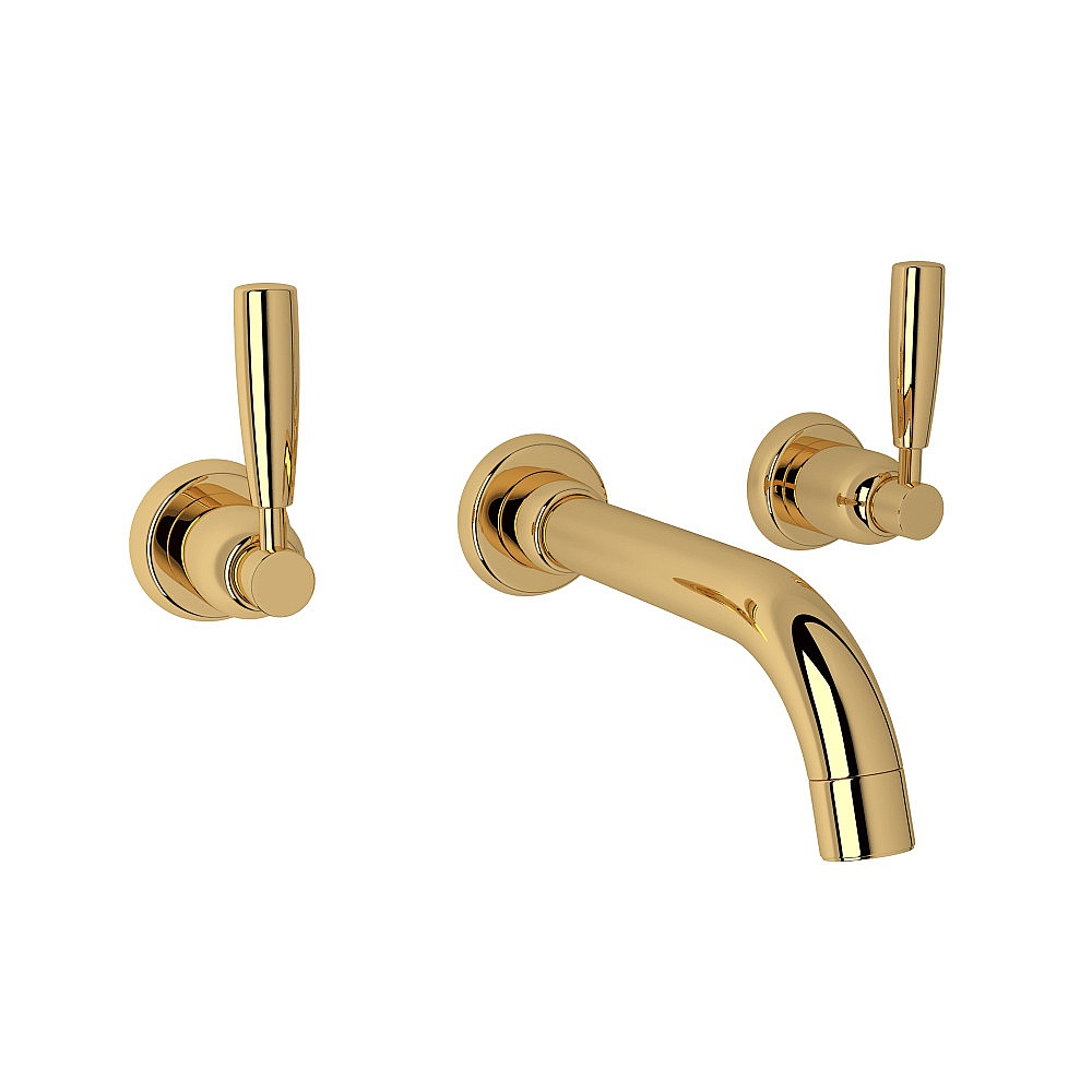 Perrin & Rowe U.3321LS-ULB/TO-2 Holborn™ Wall Mount Lavatory Faucet Trim - Unlacquered Brass