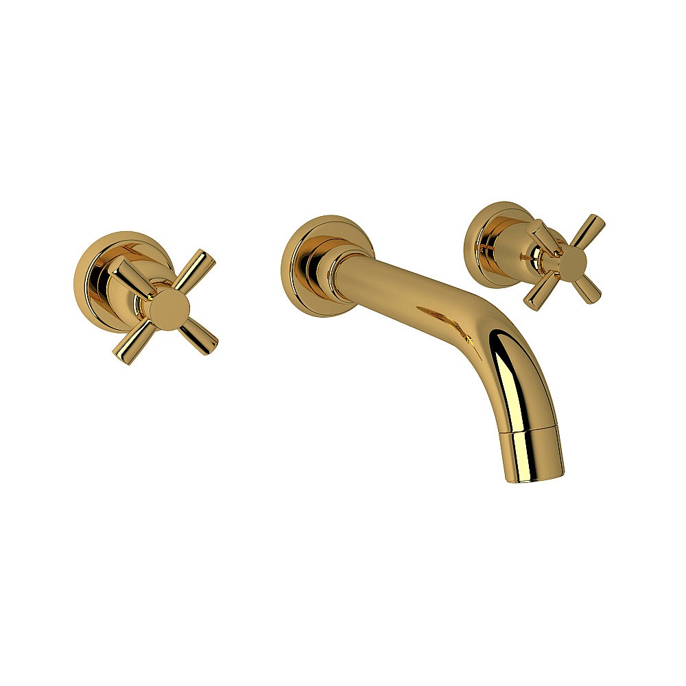 Perrin & Rowe U.3322X-ULB/TO-2 Holborn™ Wall Mount Lavatory Faucet Trim - Unlacquered Brass