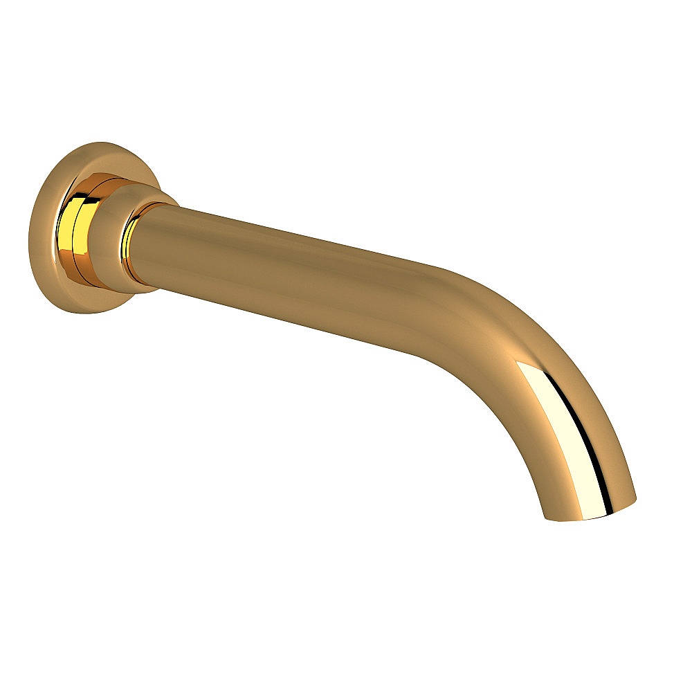 Perrin & Rowe U.3330ULB Transitional Wall Mount Tub Spout - Unlacquered Brass