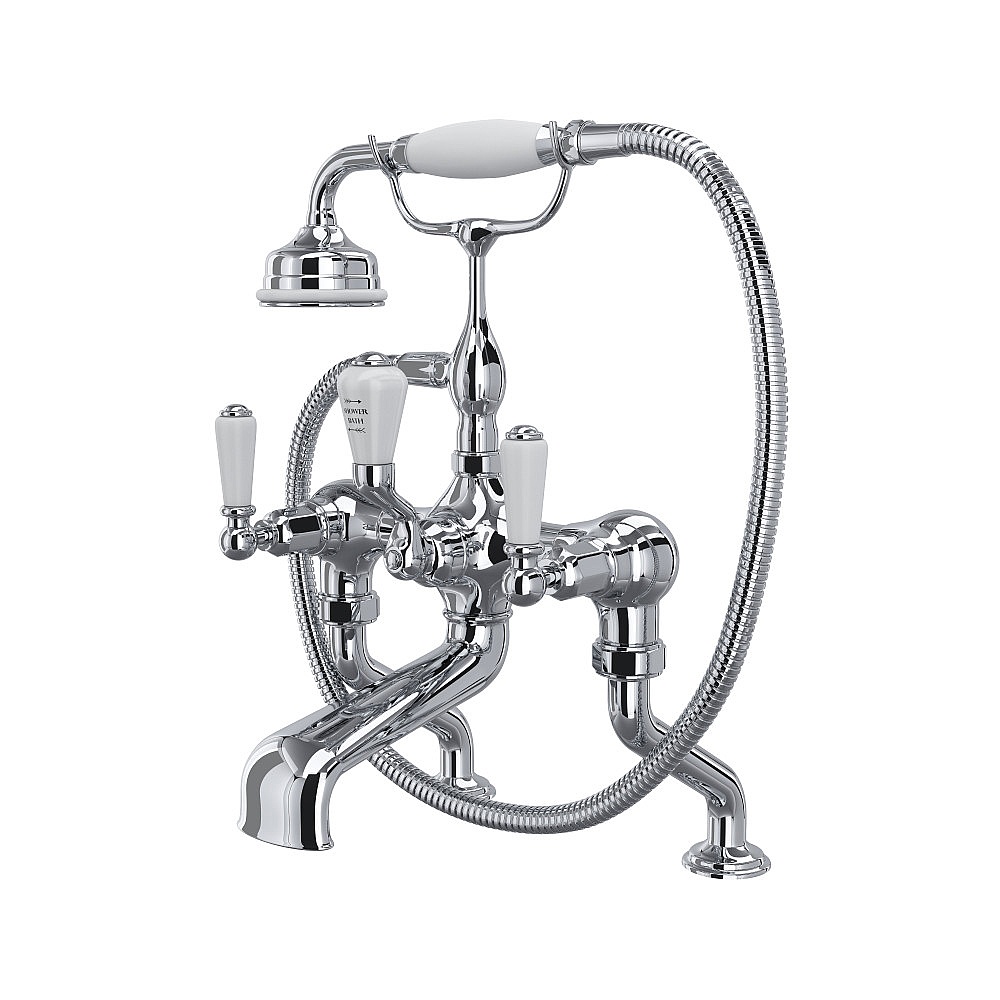 Perrin & Rowe U.3500L/1-APC Traditional Exposed Deck Mount Tub Filler - Polished Chrome