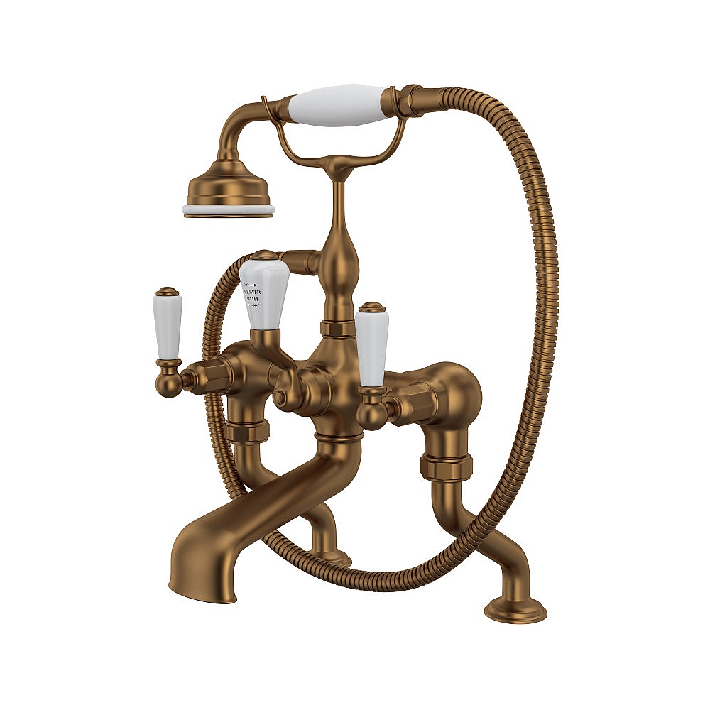 Perrin & Rowe U.3500L/1-EB Traditional Exposed Deck Mount Tub Filler - English Bronze