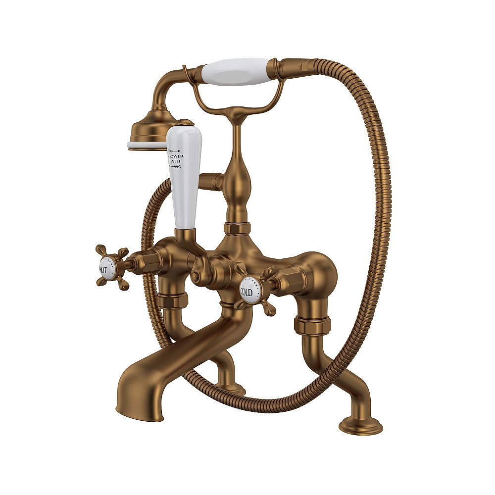 Perrin & Rowe U.3501X/1-EB Traditional Exposed Deck Mount Tub Filler - English Bronze