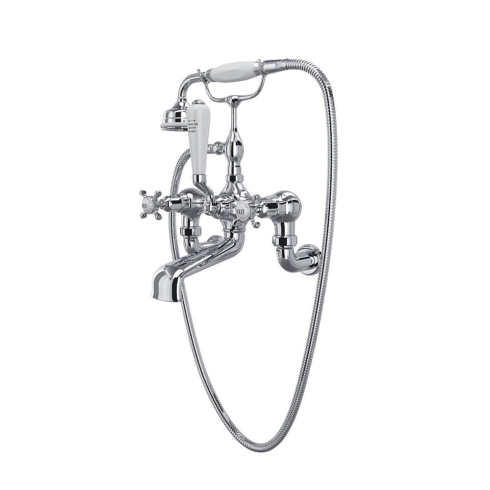 Perrin & Rowe U.3511X/1-APC Traditional Exposed Wall Mount Tub Filler - Polished Chrome