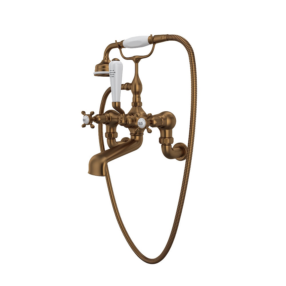 Perrin & Rowe U.3511X/1-EB Traditional Exposed Wall Mount Tub Filler - English Bronze