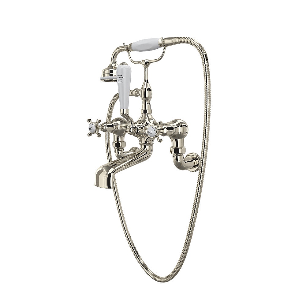 Perrin & Rowe U.3511X/1-PN Traditional Exposed Wall Mount Tub Filler - Polished Nickel