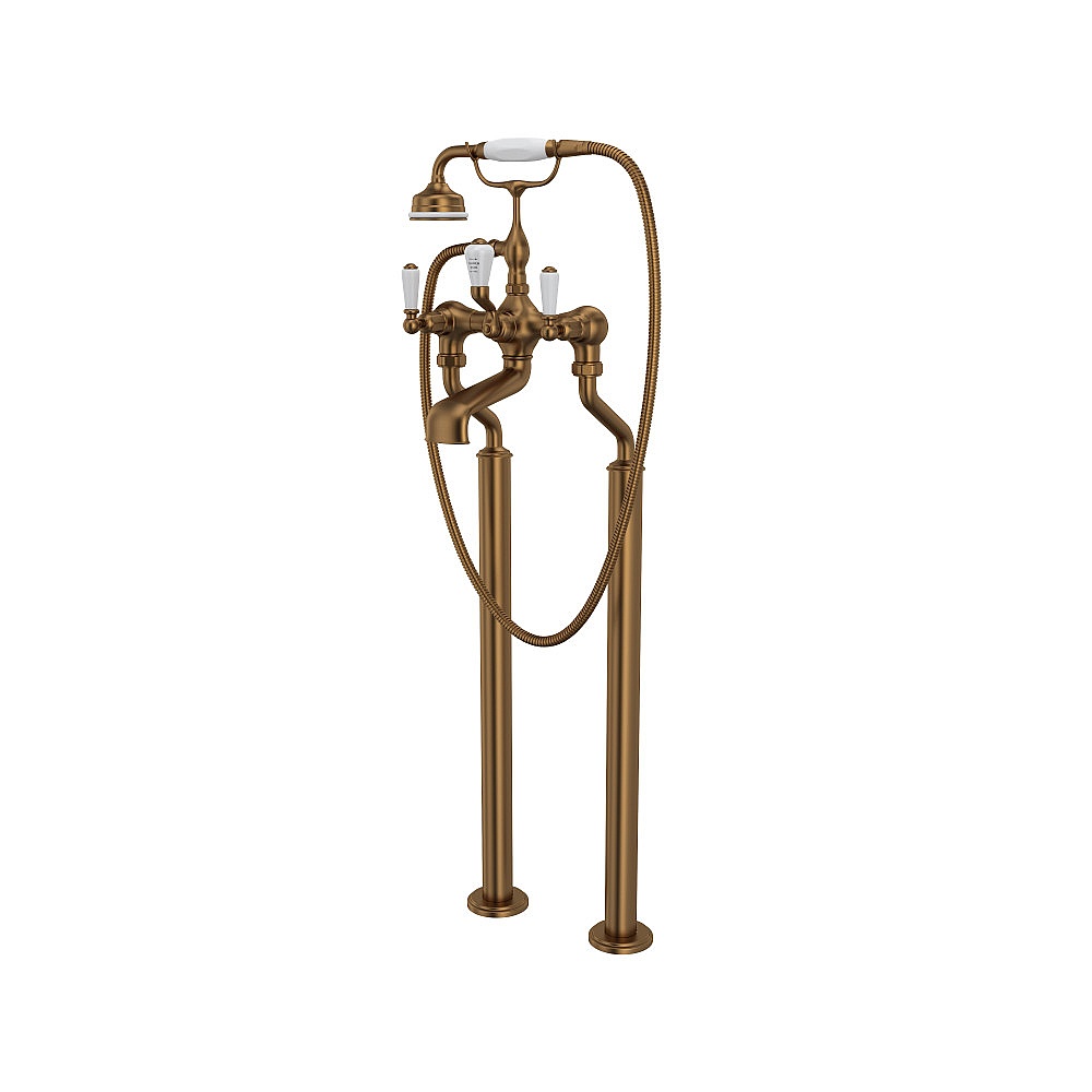 Perrin & Rowe U.3520L/1-EB Traditional Floor Mount Tub Filler - English Bronze