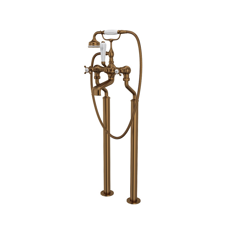 Perrin & Rowe U.3521X/1-EB Traditional Floor Mount Tub Filler - English Bronze