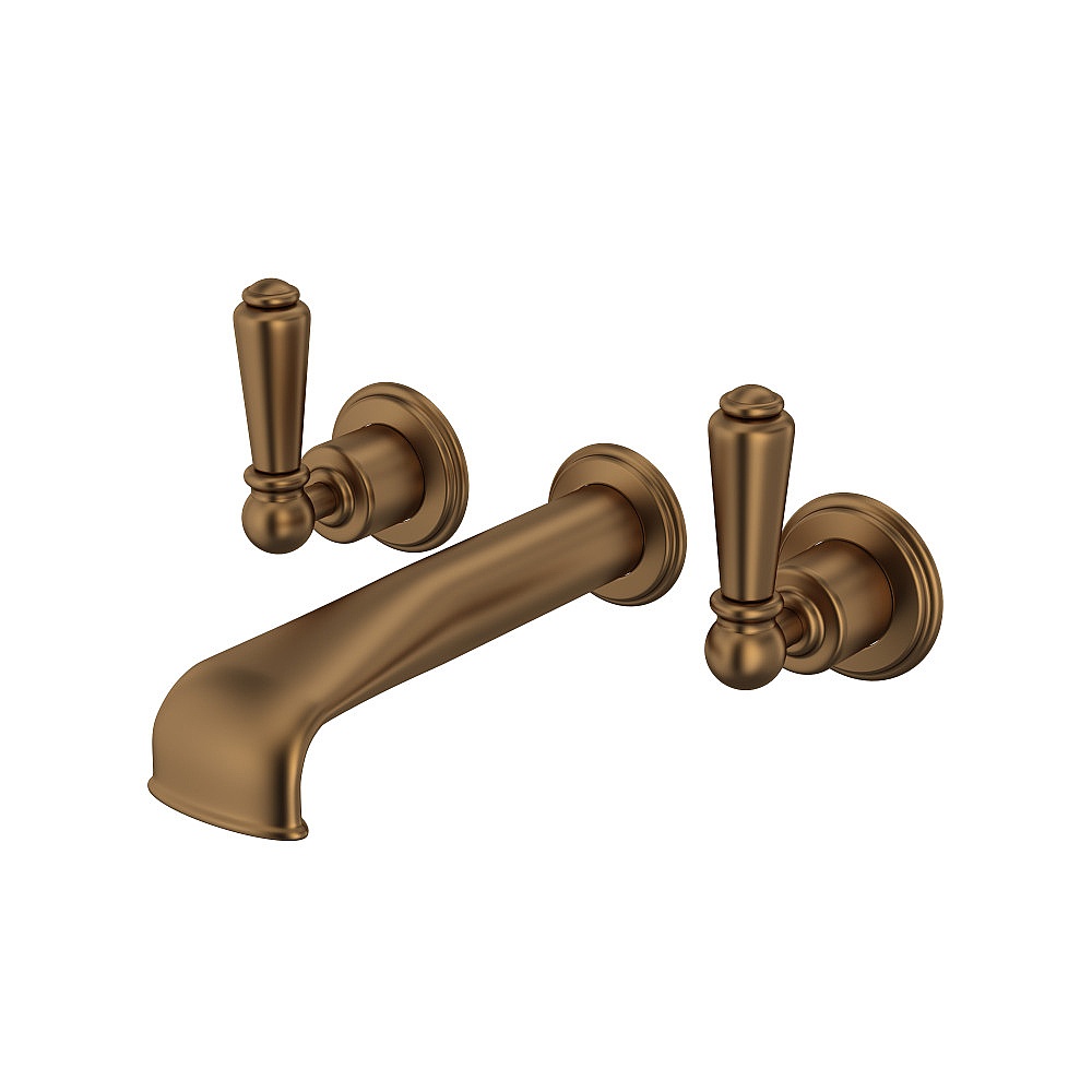 Perrin & Rowe U.3580L-EB/TO Edwardian™ Wall Mount Tub Filler Trim With U-Spout - English Bronze