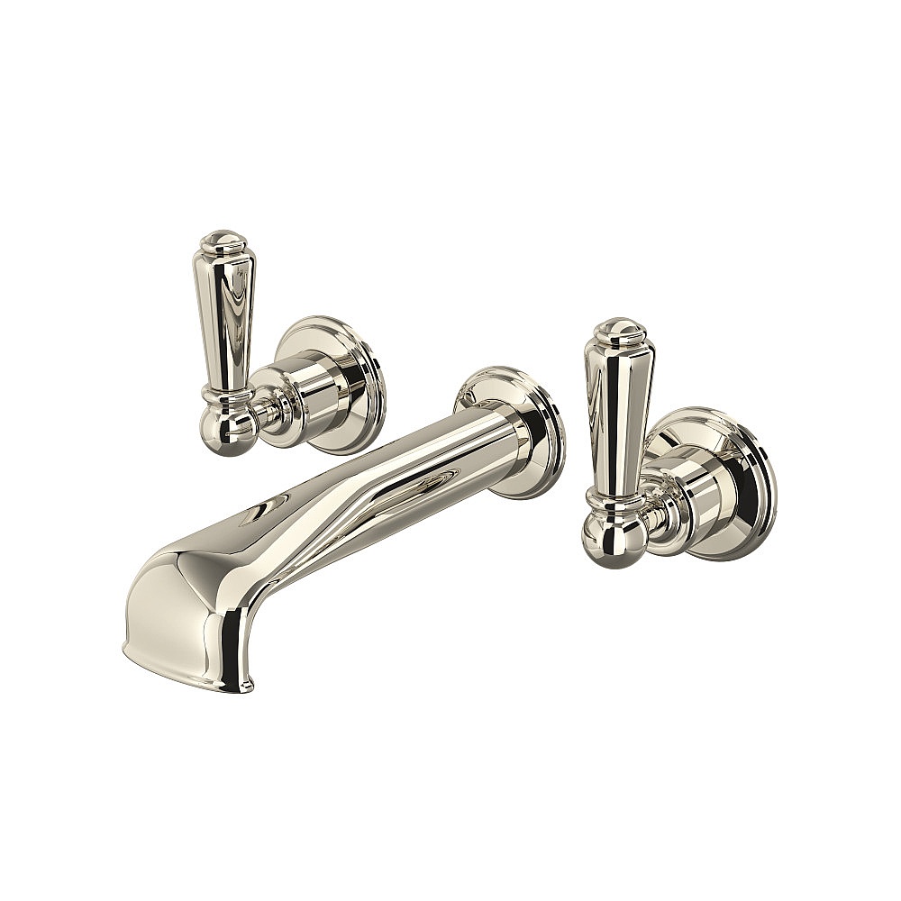 Perrin & Rowe U.3580L-PN/TO Edwardian™ Wall Mount Tub Filler Trim With U-Spout - Polished Nickel