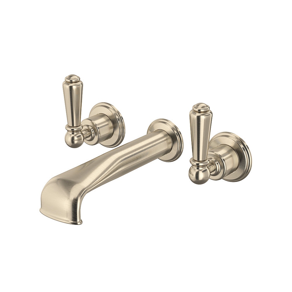 Perrin & Rowe U.3580L-STN/TO Edwardian™ Wall Mount Tub Filler Trim With U-Spout - Satin Nickel