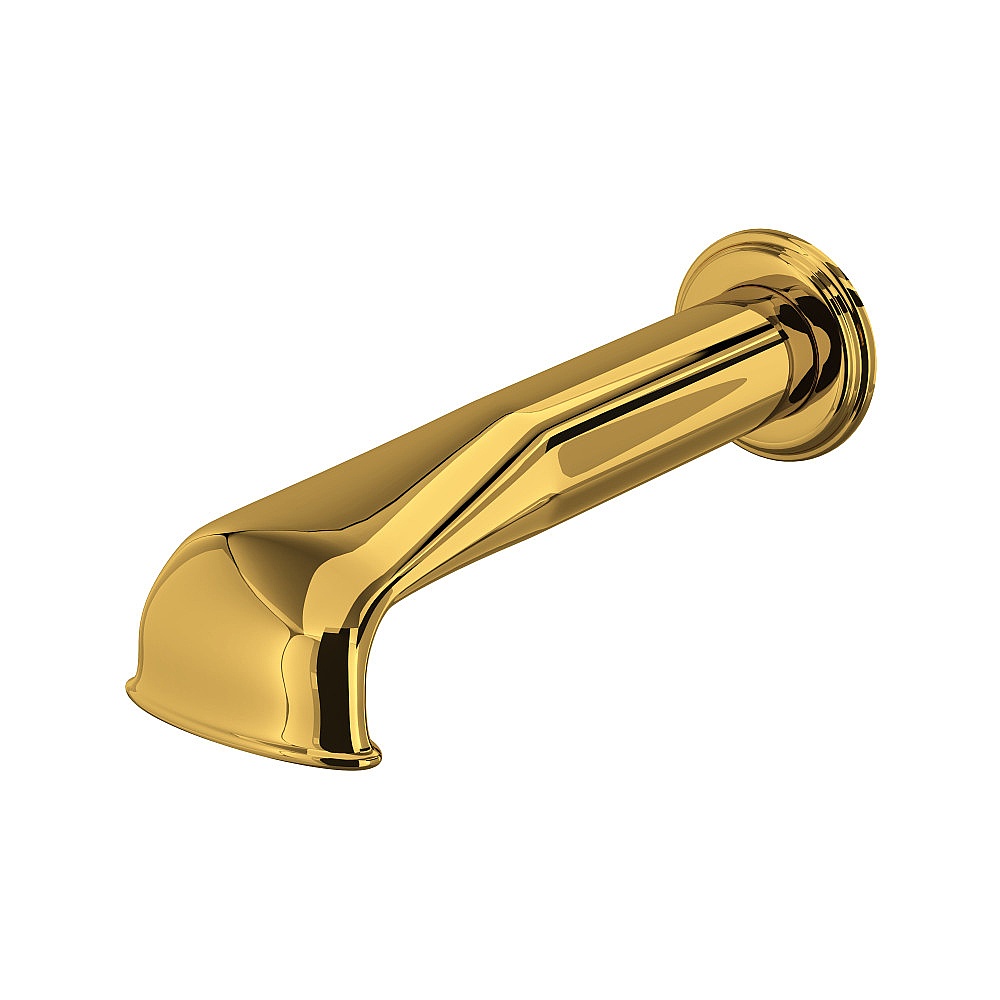 Perrin & Rowe U.3585ULB Edwardian™ Wall Mount Tub Spout With U-Spout - Unlacquered Brass