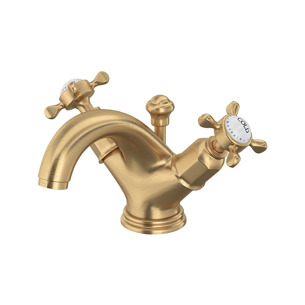 Perrin & Rowe U.3626X-SEG-2 Edwardian™ Two Handle Lavatory Faucet - Satin English Gold