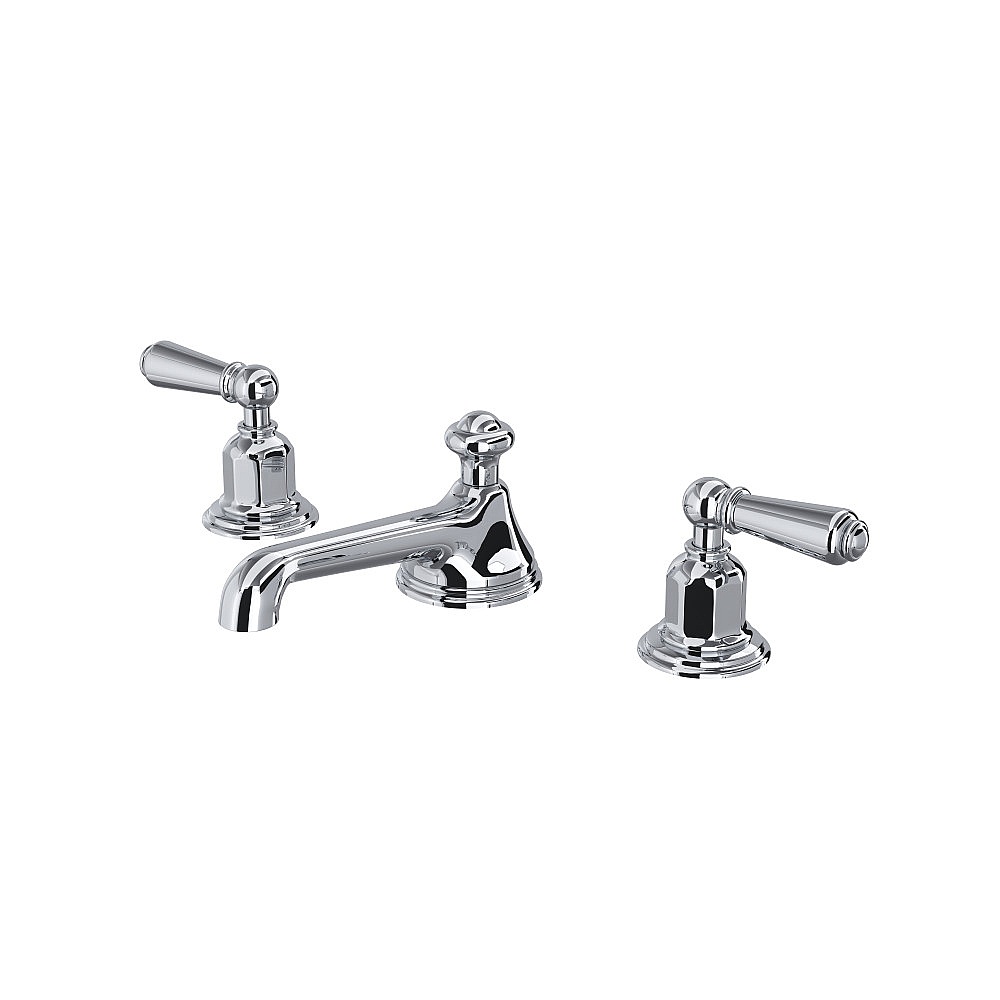 Perrin & Rowe U.3705L-APC-2 Edwardian™ Widespread Lavatory Faucet With Low Spout - Polished Chrome