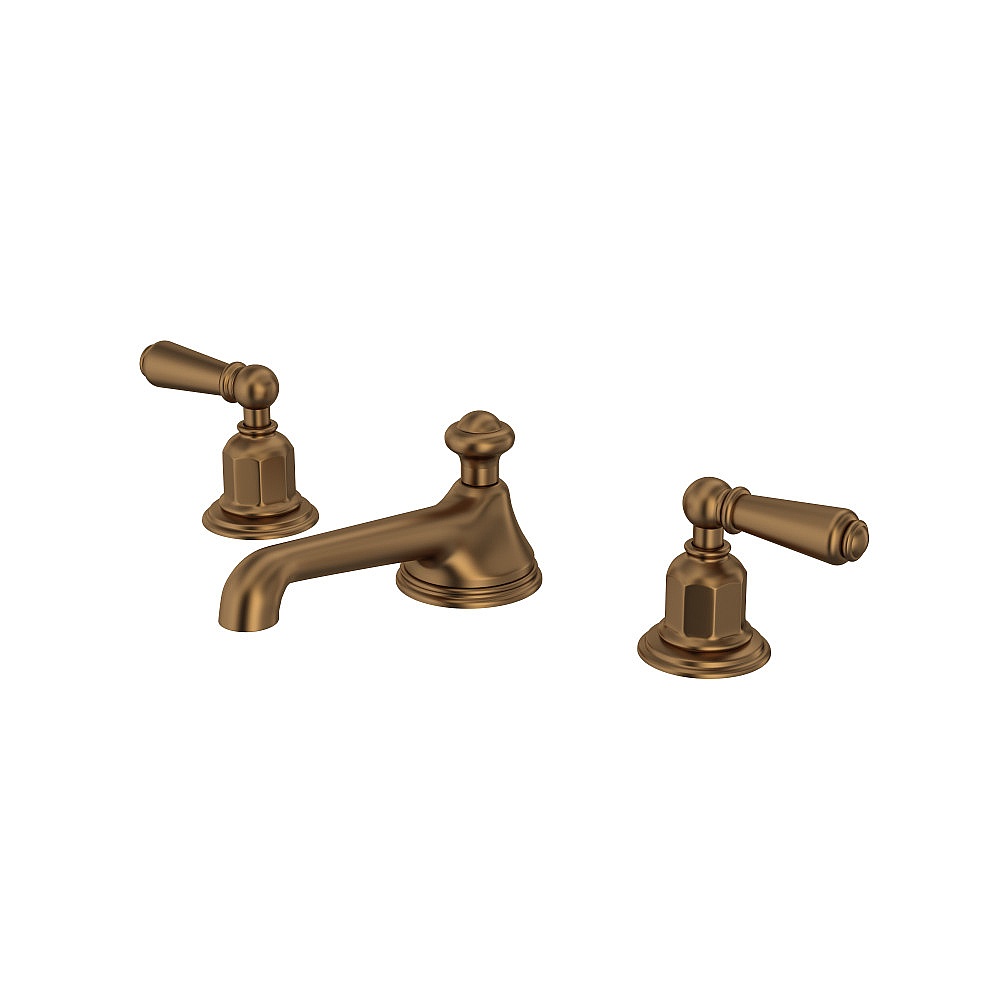 Perrin & Rowe U.3705L-EB-2 Edwardian™ Widespread Lavatory Faucet With Low Spout - English Bronze