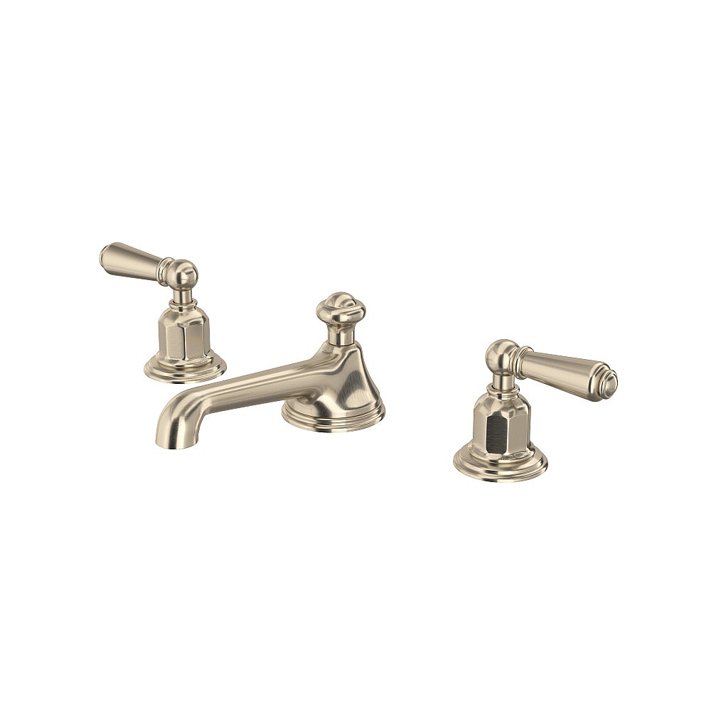 Perrin & Rowe U.3705L-STN-2 Edwardian™ Widespread Lavatory Faucet With Low Spout - Satin Nickel