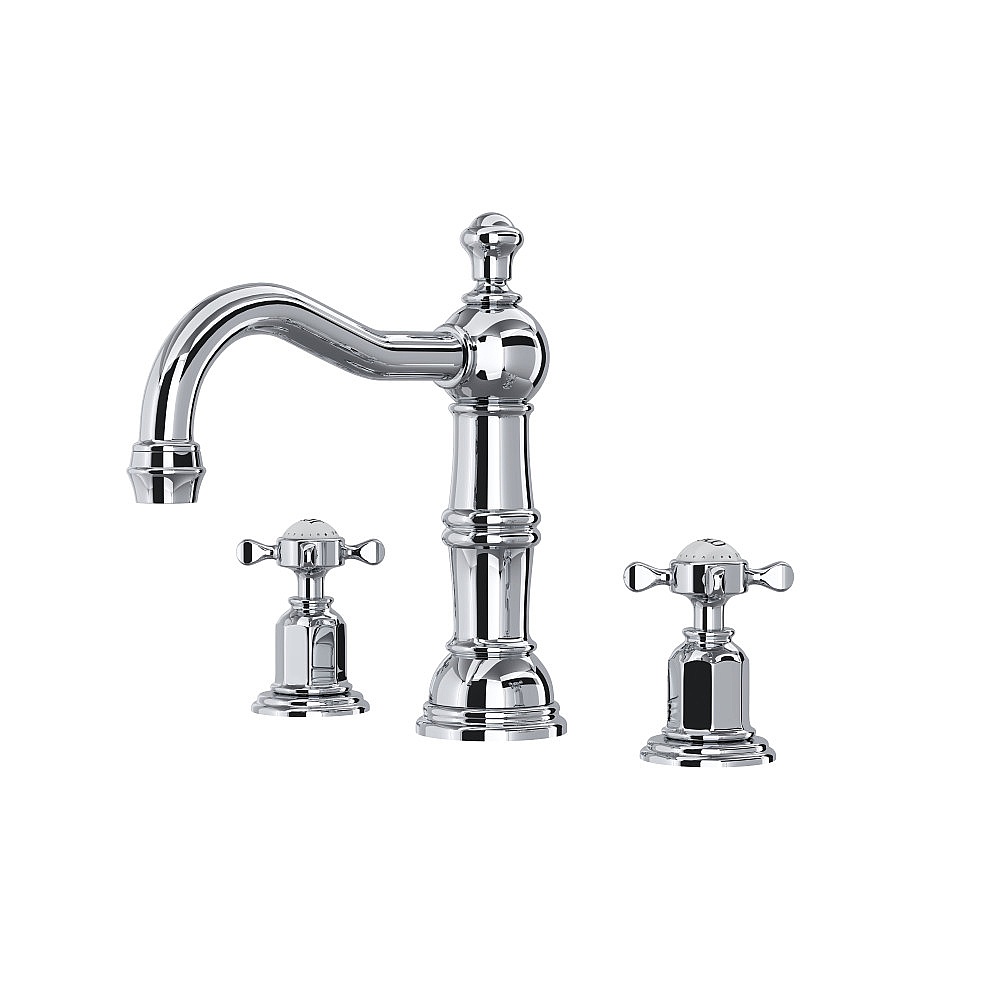 Perrin & Rowe U.3721X-APC-2 Edwardian™ Widespread Lavatory Faucet With Column Spout - Polished Chrome