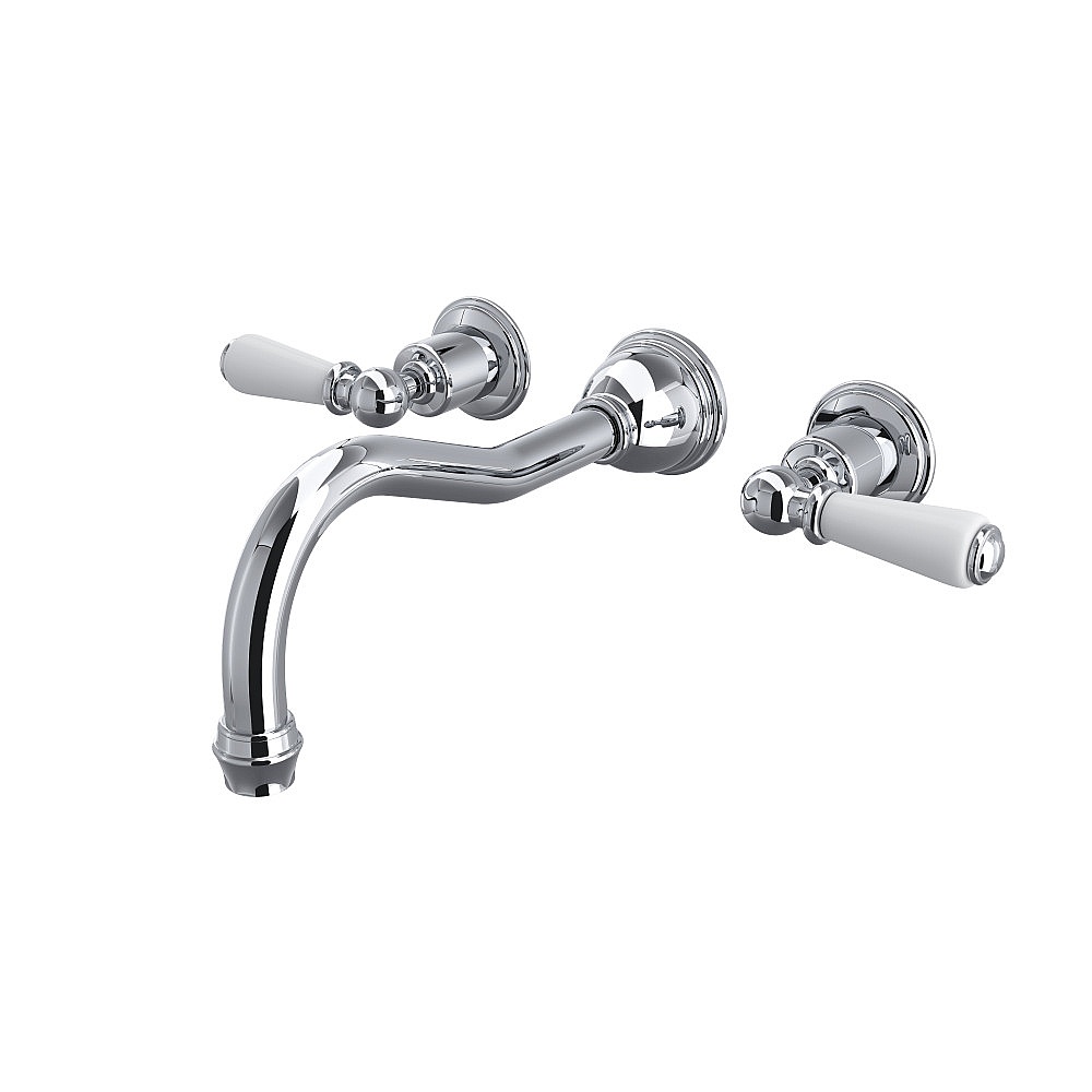 Perrin & Rowe U.3780L-APC/TO Edwardian™ Wall Mount Tub Filler Trim With Column Spout - Polished Chrome