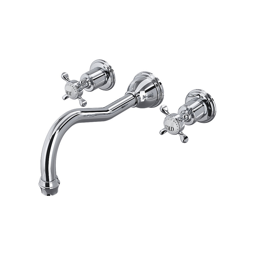 Perrin & Rowe U.3781X-APC/TO Edwardian™ Wall Mount Tub Filler Trim With Column Spout - Polished Chrome