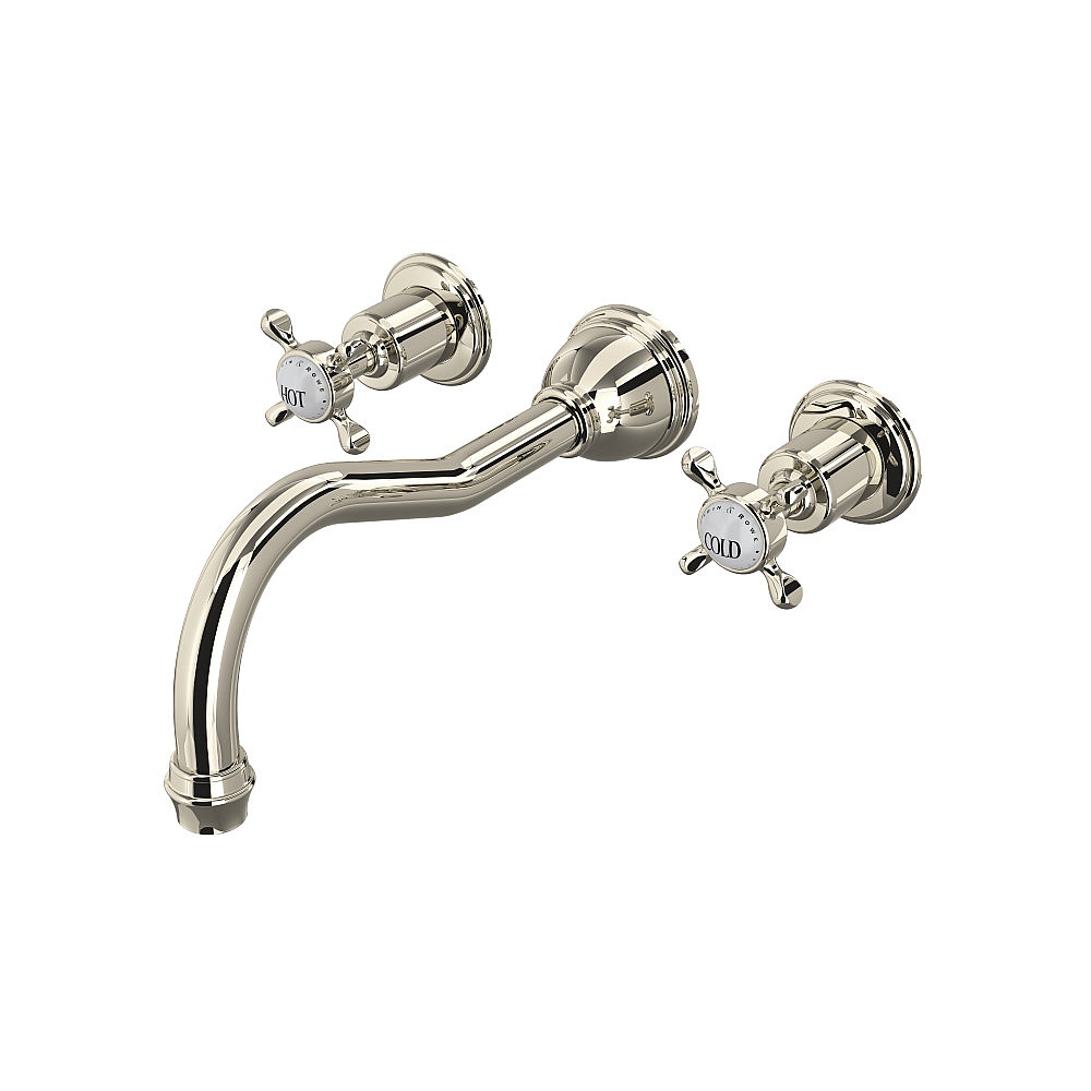 Perrin & Rowe U.3781X-PN/TO Edwardian™ Wall Mount Tub Filler Trim With Column Spout - Polished Nickel