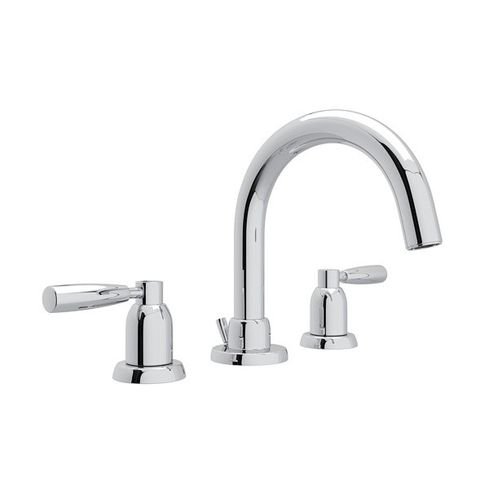 Perrin & Rowe U.3955LS-APC-2 Holborn™ Widespread Lavatory Faucet With C-Spout - Polished Chrome