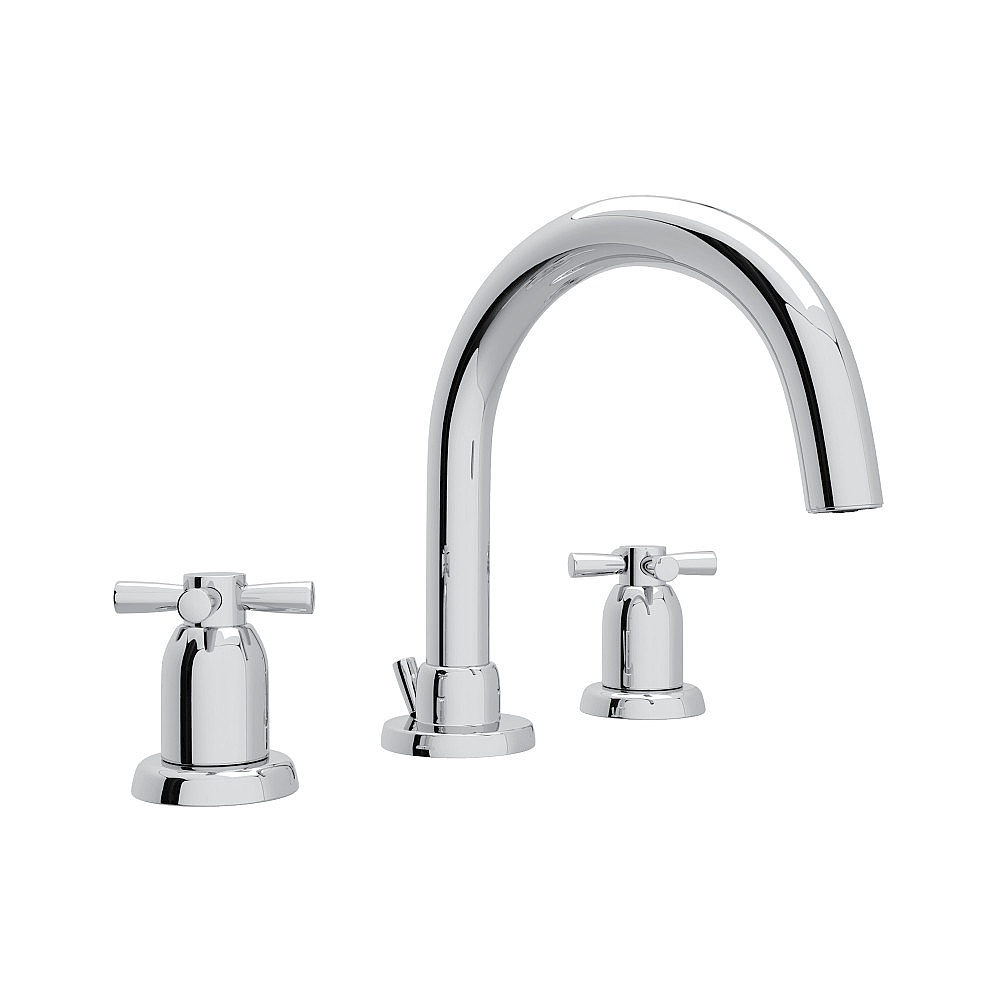 Perrin & Rowe U.3956X-APC-2 Holborn™ Widespread Lavatory Faucet With C-Spout - Polished Chrome
