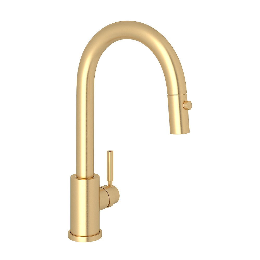 Perrin & Rowe U.4043SEG-2 Holborn™ Pull-Down Bar/Food Prep Kitchen Faucet - Satin English Gold