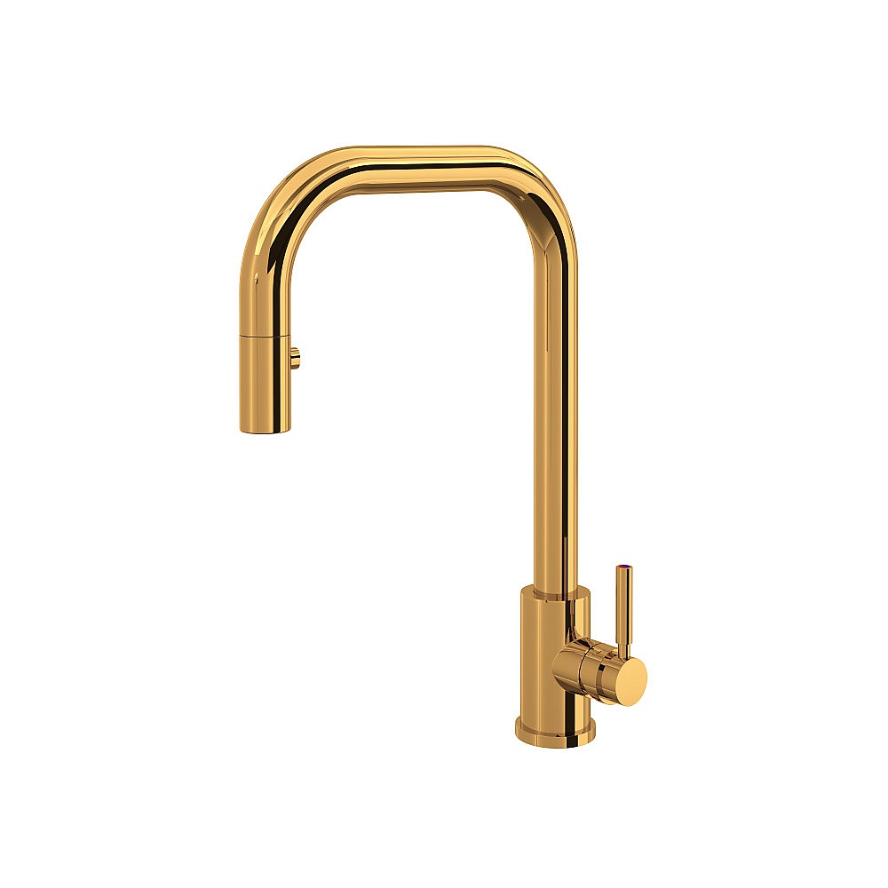 Perrin & Rowe U.4046L-EG-2 Holborn™ Pull-Down Kitchen Faucet With U-Spout - English Gold