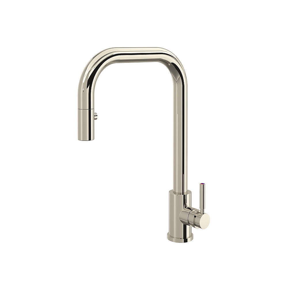 Perrin & Rowe U.4046L-PN-2 Holborn™ Pull-Down Kitchen Faucet With U-Spout - Polished Nickel