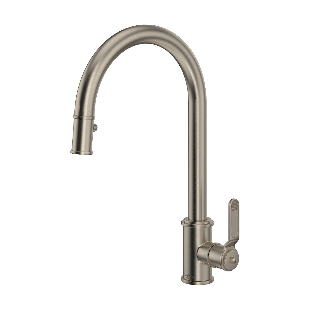 Perrin & Rowe U.4544HT-STN-2 Armstrong™ Pull-Down Kitchen Faucet With C-Spout - Satin Nickel