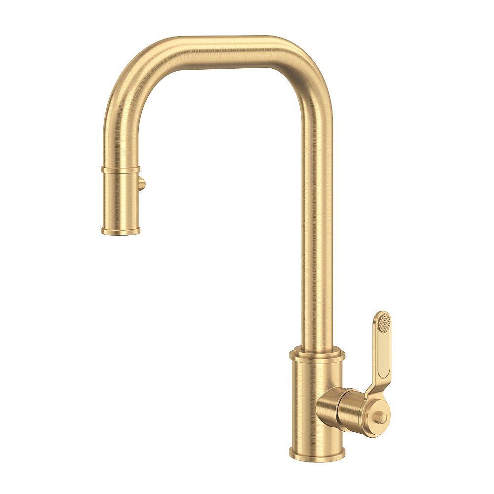 Perrin & Rowe U.4546HT-SEG-2 Armstrong™ Pull-Down Kitchen Faucet With U-Spout - Satin English Gold