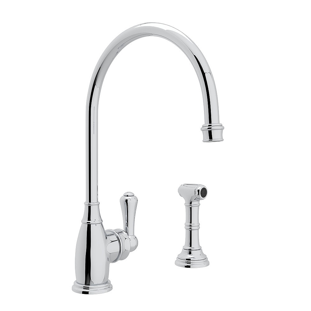 Perrin & Rowe U.4702APC-2 Georgian Era™ Kitchen Faucet With Side Spray - Polished Chrome