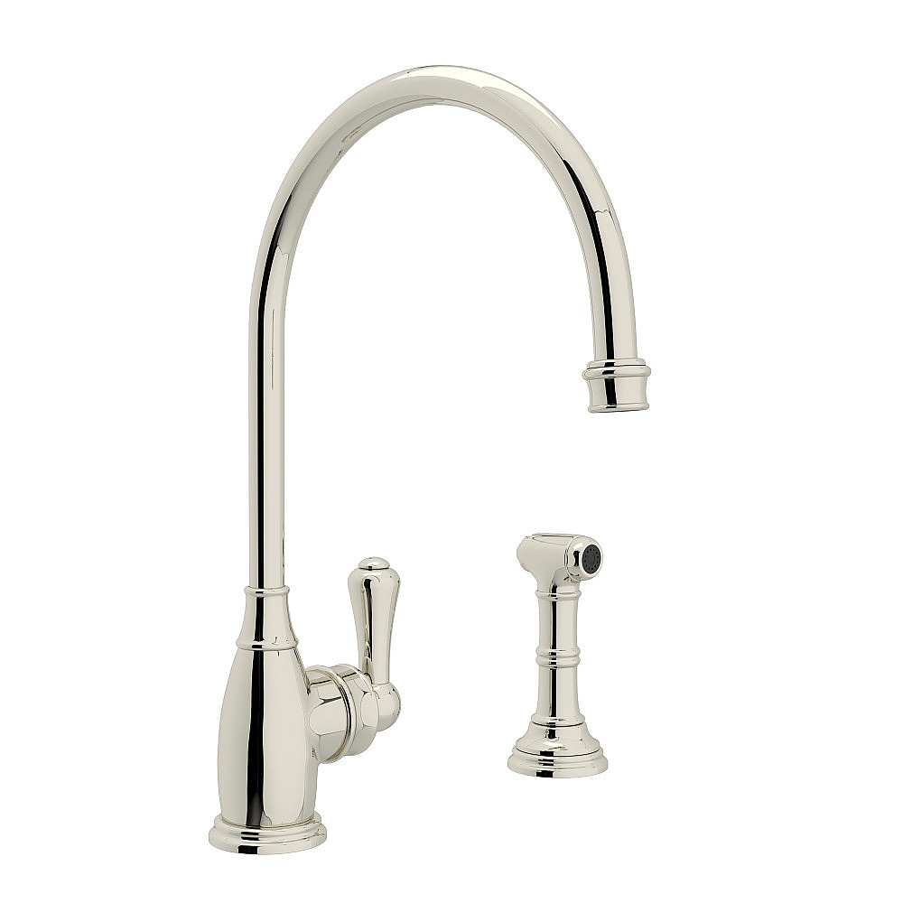 Perrin & Rowe U.4702PN-2 Georgian Era™ Kitchen Faucet With Side Spray - Polished Nickel