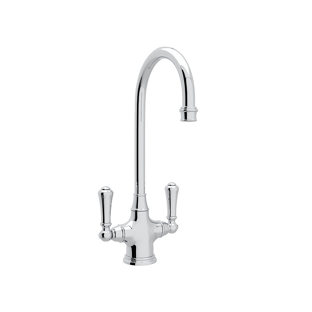 Perrin & Rowe U.4711APC-2 Georgian Era™ Two Handle Bar/Food Prep Kitchen Faucet - Polished Chrome