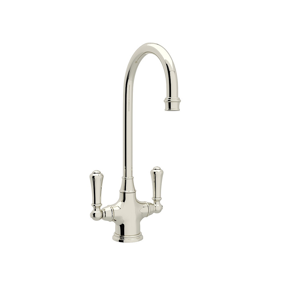 Perrin & Rowe U.4711PN-2 Georgian Era™ Two Handle Bar/Food Prep Kitchen Faucet - Polished Nickel