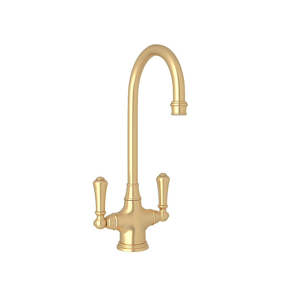 Perrin & Rowe U.4711SEG-2 Georgian Era™ Two Handle Bar/Food Prep Kitchen Faucet - Satin English Gold
