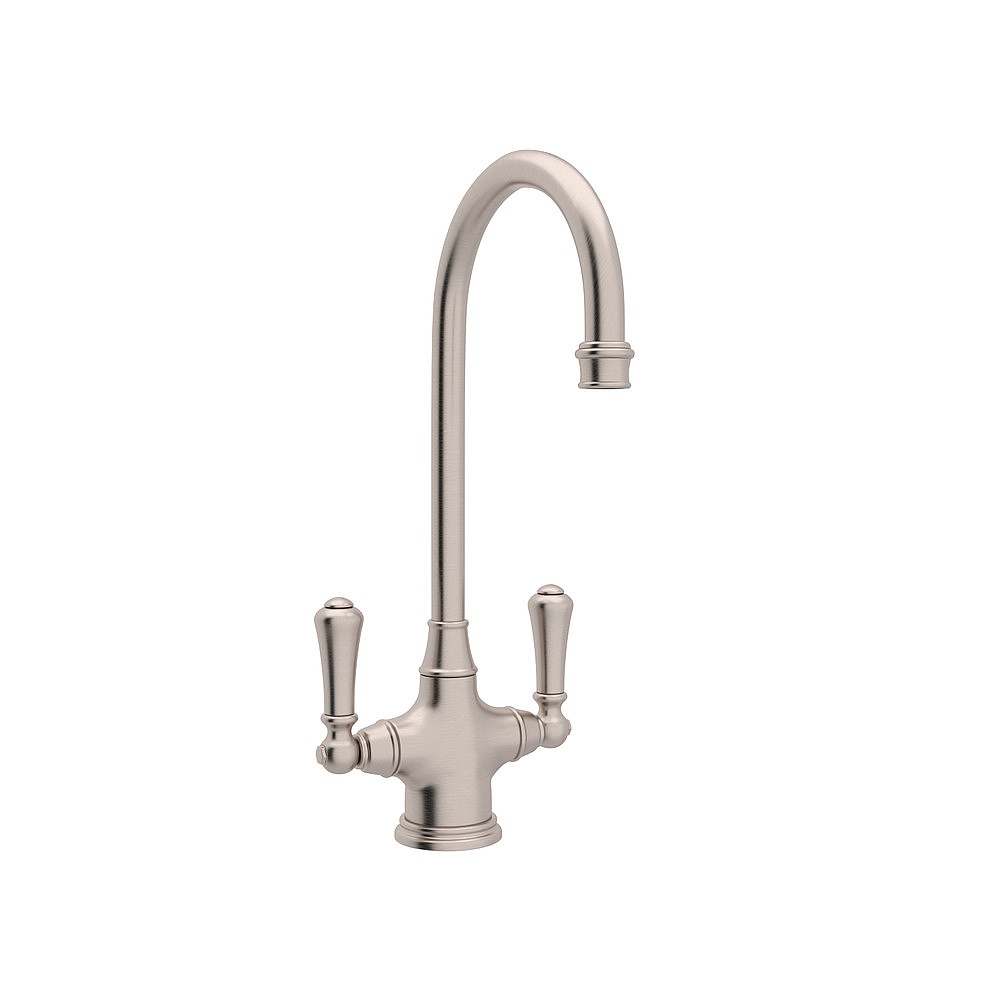 Perrin & Rowe U.4711STN-2 Georgian Era™ Two Handle Bar/Food Prep Kitchen Faucet - Satin Nickel