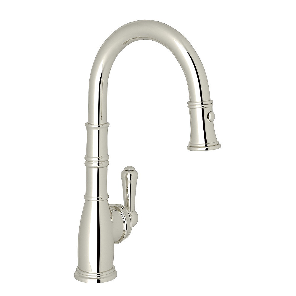 Perrin & Rowe U.4743PN-2 Georgian Era™ Pull-Down Bar/Food Prep Kitchen Faucet - Polished Nickel