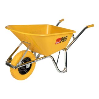Garant GIPS6PU 6cu.ft. Industrial Wheelbarrow with Poly Tray - Yellow
