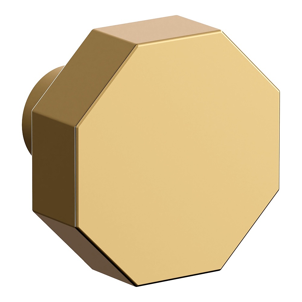 Baldwin Hardware 4440.003.BIN 1.25" Octagonal Knob - Lifetime (PVD) Polished Brass