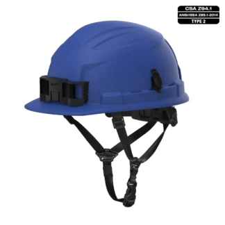 Milwaukee® 48-73-1525C BOLT™ CSA/ANSI Type-2 Class-E Front Brim Non-Vented Safety Helmet with 4PT Chinstrap - Blue
