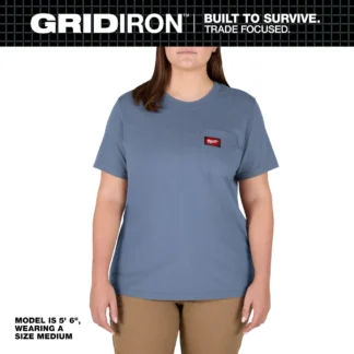 Milwaukee® F451U-X Women's GRIDIRON™ Short Sleeve Pocket T-Shirt - Blue