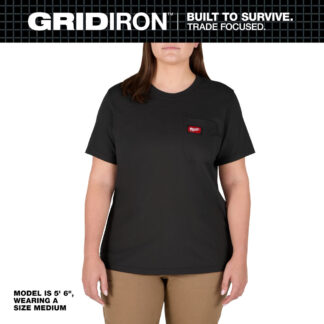 Milwaukee® F451B-X Women's GRIDIRON™ Short Sleeve Pocket T-Shirt - Black