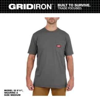 Milwaukee® 605G-X GRIDIRON™ Short Sleeve Pocket T-Shirt - Grey