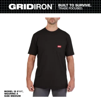 Milwaukee® 605B-X GRIDIRON™ Short-Sleeve Pocket T-Shirt - Black