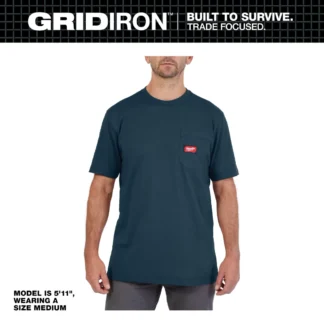 Milwaukee® 605BL-X GRIDIRON™ Short-Sleeve Pocket T-Shirt - Blue