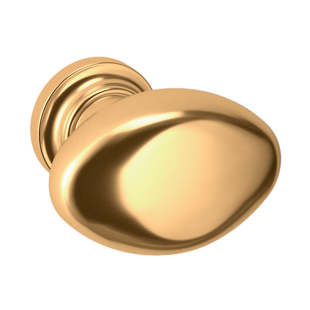 Baldwin Hardware 4910.003.BIN 1.125" x 0.75" Oval Knob - Lifetime (PVD) Polished Brass