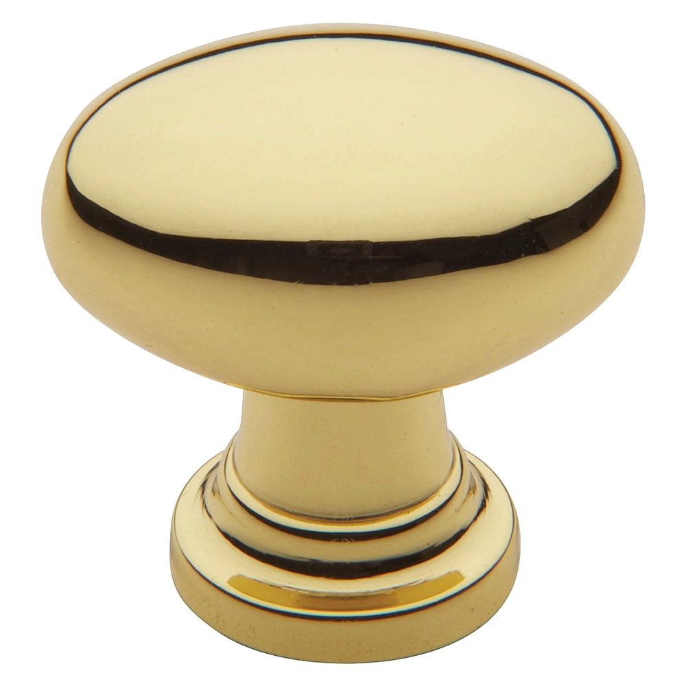 Baldwin Hardware 4910.031.BIN 1.125" x 0.75" Oval Knob - Non-Lacquered Brass