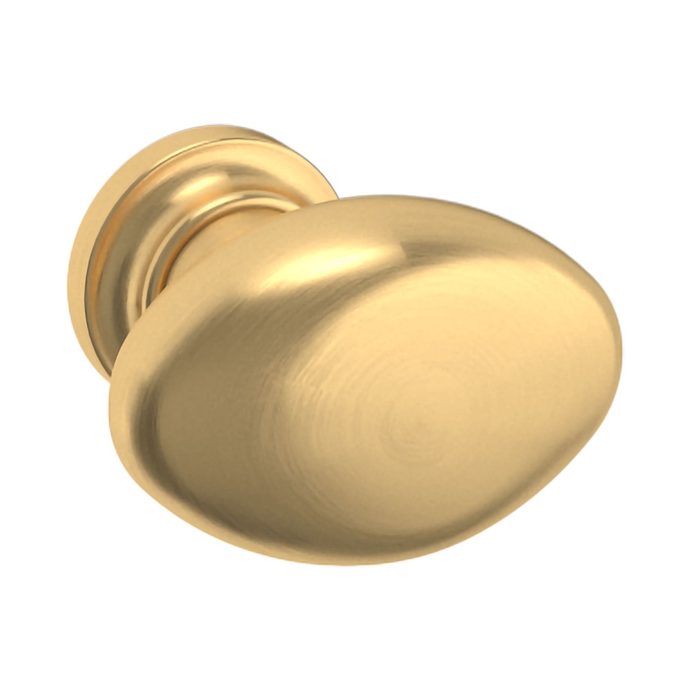 Baldwin Hardware 4910.044.BIN 1.125" x 0.75" Oval Knob - Lifetime (PVD) Satin Brass